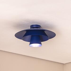 Luminex Таванна лампа Plato, тъмно синьо, метал, Ø 38 cm, E27, Затъмняване, Син, Дневна/трапезария, Метал, Модерен
