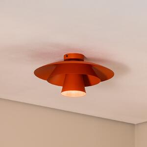 Luminex Таванна лампа Plato, оранжева, метал, Ø 38 cm, E27, Затъмняване, Оранжев, Дневна/трапезария, Метал, Модерен