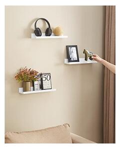Комплект от 3 рафта, Songmics, 38 x 10 см, МДФ, Бял, LWS38WT