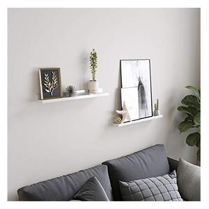 Комплект 2 висящи рафта, Songmics, LWS60WT, Бял, 60 x 10 см