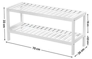 Поставка за обувки, Songmics, Бял, LBS02WT, 70 x 26 x 33 см