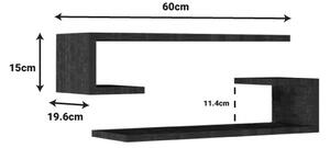 Комплект от 2 стенни рафта Eldo Pako Pako World Nuc 60x19,6x15 cm