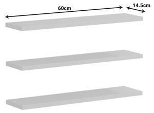 Комплект от 3 стенни рафта Divar Pako Pako World Grey 60x14.5x1.8 cm