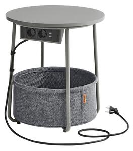 Странична масичка с контакт Vasagle Сиво 45x45x50 см