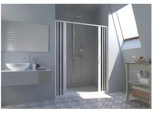 Параван за баня FLEX Central, хармоника, 90-180×185 см, обков PVC – бял - 90-110х185 см