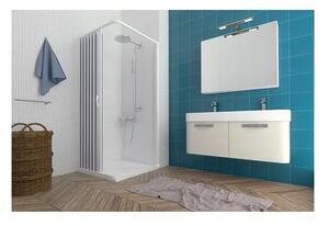 Душ кабина FLEX Doccia, обков PVC, тип хармоника, бял - 75х90х185 см
