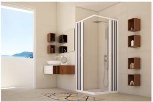 Душ кабина FLEX Doccia 2, обков PVC, тип хармоника, бял - 80х80х185 см