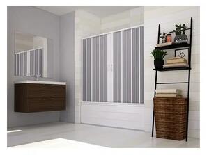 Параван за вана FLEX 2, 150-170×150 см, обков PVC, бял
