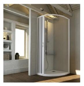 Душ кабина FLEX Forte, обков PVC, тип хармоника, бял - 90х90х185-см
