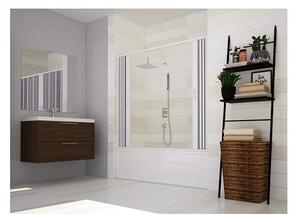 Параван за вана FLEX 2, 150-170×150 см, обков PVC, бял