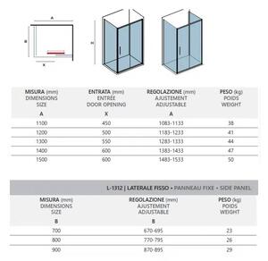 Душ кабина IZY 400 & L-1312, прозрачно стъкло, хром - 70х110х200 см