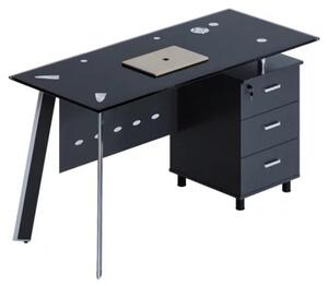 Офис бюро BLACK 1200, със стъклен плот