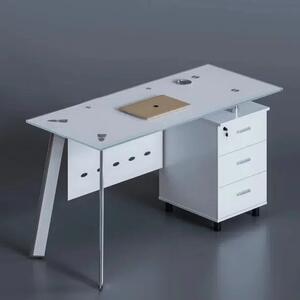 Офис бюро WHITE 1200, със стъклен плот