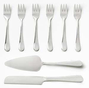 Бели/сребристи десертни вилици в комплект от неръждаема стомана The Essentials Cake Tools – Printworks