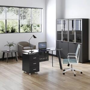Офис бюро BLACK 1200, със стъклен плот