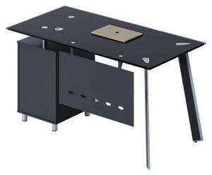 Офис бюро BLACK 1200, със стъклен плот