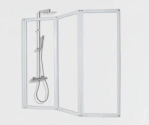 Параван за вана сгъваем, 130х121 см, хром