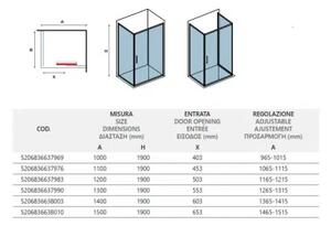 Душ кабина FLORA 500 & S-10, прозрачно стъкло, хром - 70х100х190 см