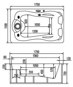 Външно джакузи SPA M-3374, бял, 175х110х72 см