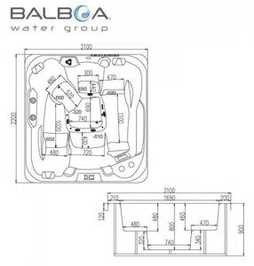 Външно джакузи SPA M-3362, синьо, 210х220х90 см