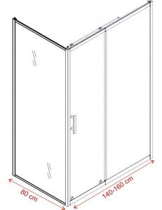 Правоъгълна душ кабина MODULAR 2, хром - 120-140х80х190 см