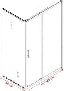 Правоъгълна душ кабина MODULAR 2, хром - 120-140х80х190 см