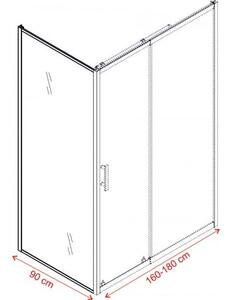Правоъгълна душ кабина MODULAR 2, хром - 120-140х80х190 см