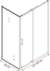 Правоъгълна душ кабина MODULAR 2, хром - 120-140х80х190 см