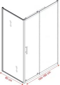 Правоъгълна душ кабина MODULAR 2, хром - 120-140х80х190 см