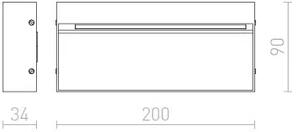 Стенна лампа LED AQILA SQ, 230V 6W 3000K - Сив