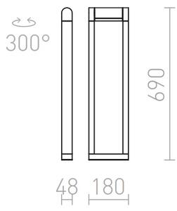 Градински фенер LED AQUE, 230V 8W 3000K
