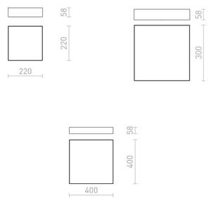 Плафон LED LARISA SQ, 230V 3000K - Черен, 22х22х5.8 см