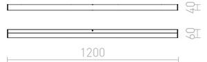Лампа за баня LED LEVIA, 230V IP44 3000K - 120х6х4 см