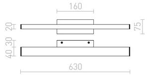 Лампа за баня LED PANON, 230V 18W 3000K, къс