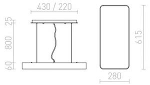 Полилей MENSA RC, 230V LED 36W 3000K