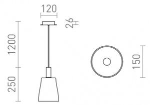 Висяща лампа BELLINI LED, черен, 230V LED 5W 30° 3000K