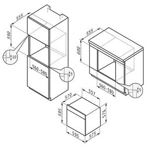 Фурна за вграждане PO78052009PBL, черно стъкло