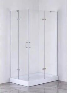 Душ кабина, прозрачно стъкло, 120х80х190 см - Хром