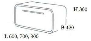 Шкаф за баня с мивка OVAL, с чекмедже - 60х42х30 см