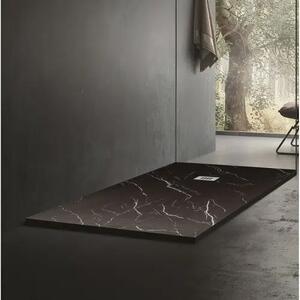 Душ корито MARBLE Texture, 100-140х80х3.5 см - 100х80х3.5 см., Черен