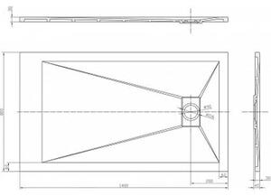Душ корито ROUGH Stone, 100-160х80х4 см - 100х80х4 см., Тъмно сив