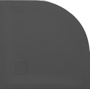 Овално душ корито ROUGH Stone, 80-90 см - 80х80х4 см., Черен
