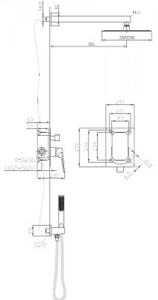 Душ комплект за вграждане 7 части PLATO, хром