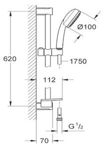 Душ комплект за баня GROHE Tempesta 100, хром