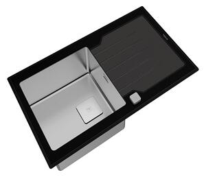 Мивка за кухня DIAMOND RS15, закалено стъкло - Бял