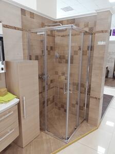 Квадратна душ кабина SQUARE, прозрачно стъкло, хром - 80х80х190 см