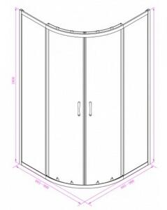 Овална душ кабина EASY ASSEMBLE, в черно - 80х80х180 см