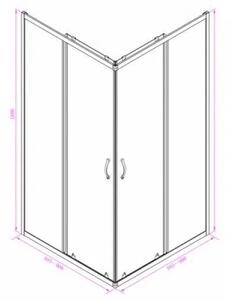 Квадратна душ кабина EASY ASSEMBLE, хром - 80х80х180 см
