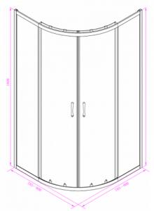 Овална душ кабина EASY ASSEMBLE, в черно - 90х90х180 см