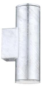 Eglo 30911 - LED външно стенно осветително тяло RIGA 2xGU10/2,8W/230V IP44 сребристо